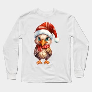 Wild Turkey in Santa Hat Long Sleeve T-Shirt